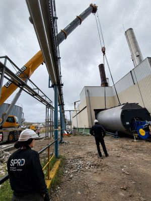 Manutention lourde d'une chaudière de 58 tonnes