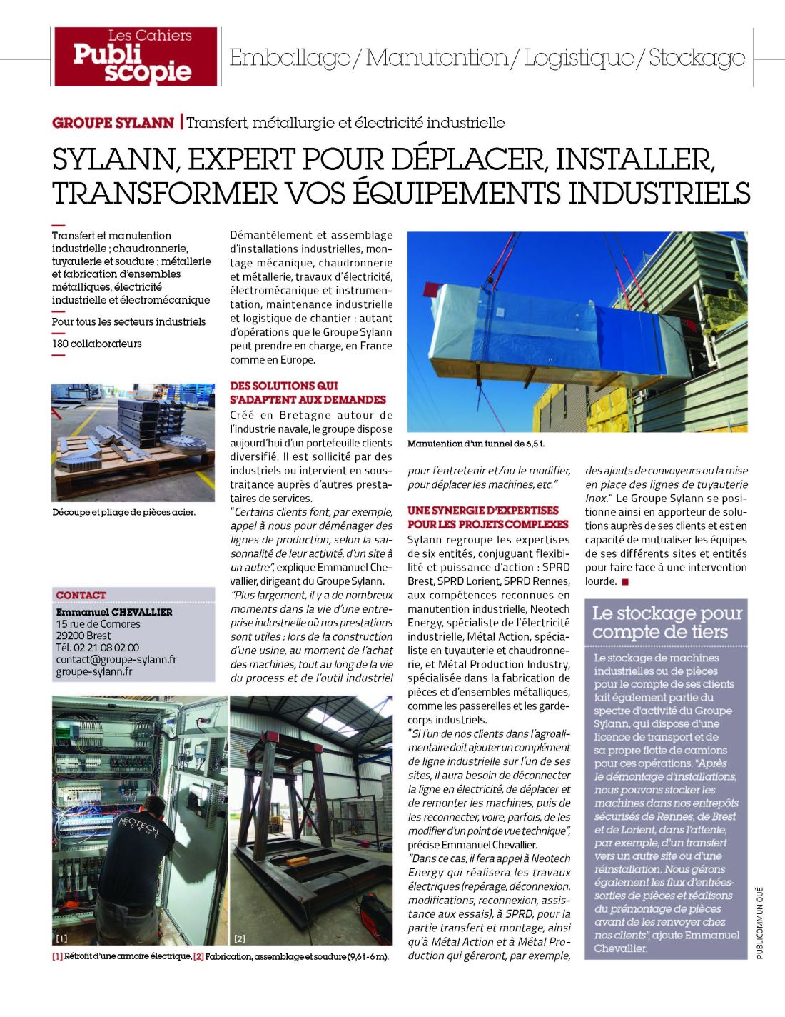 Groupe Sylann, expert pour d&eacute;placer et installer, transformer vos &eacute;quipements industriels